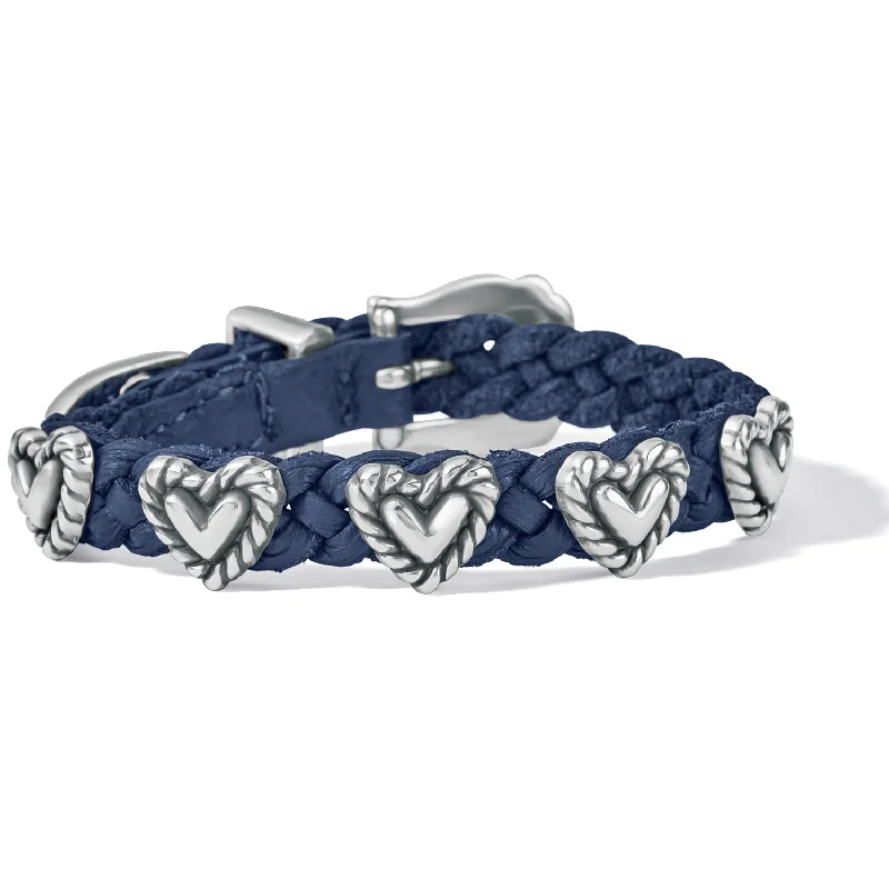 women fashion bangles set -Roped Heart Braid Bandit Bracelet - 07475D