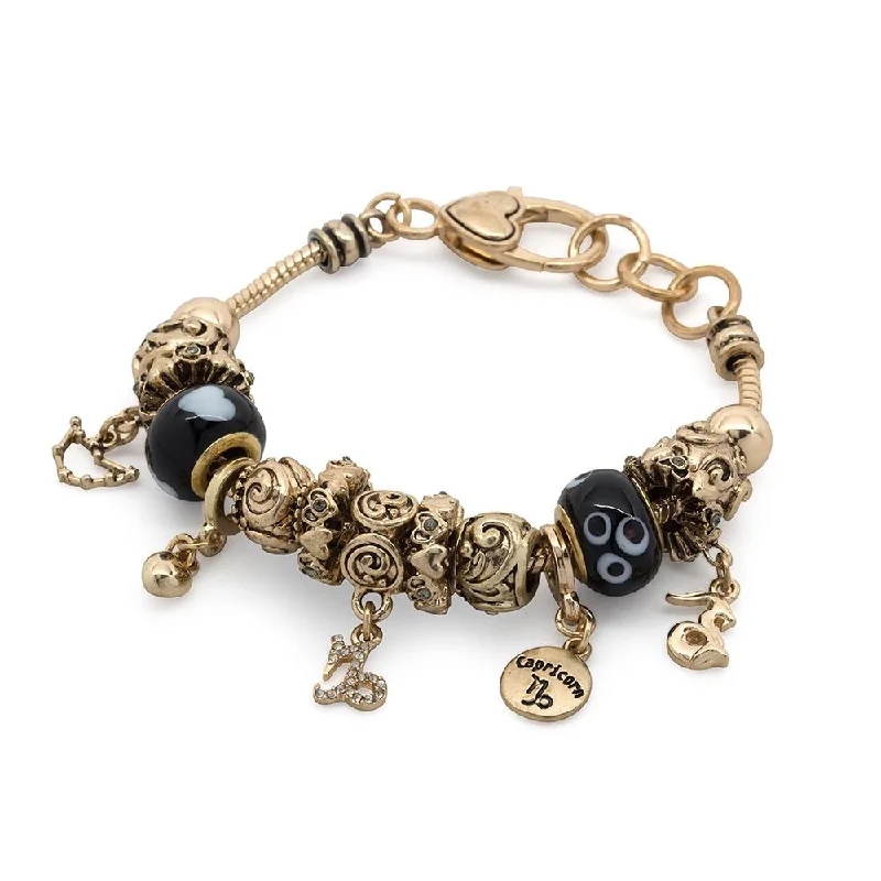 women engraved bracelets -Charm Bracelet Zodiac 2 - Capricorn