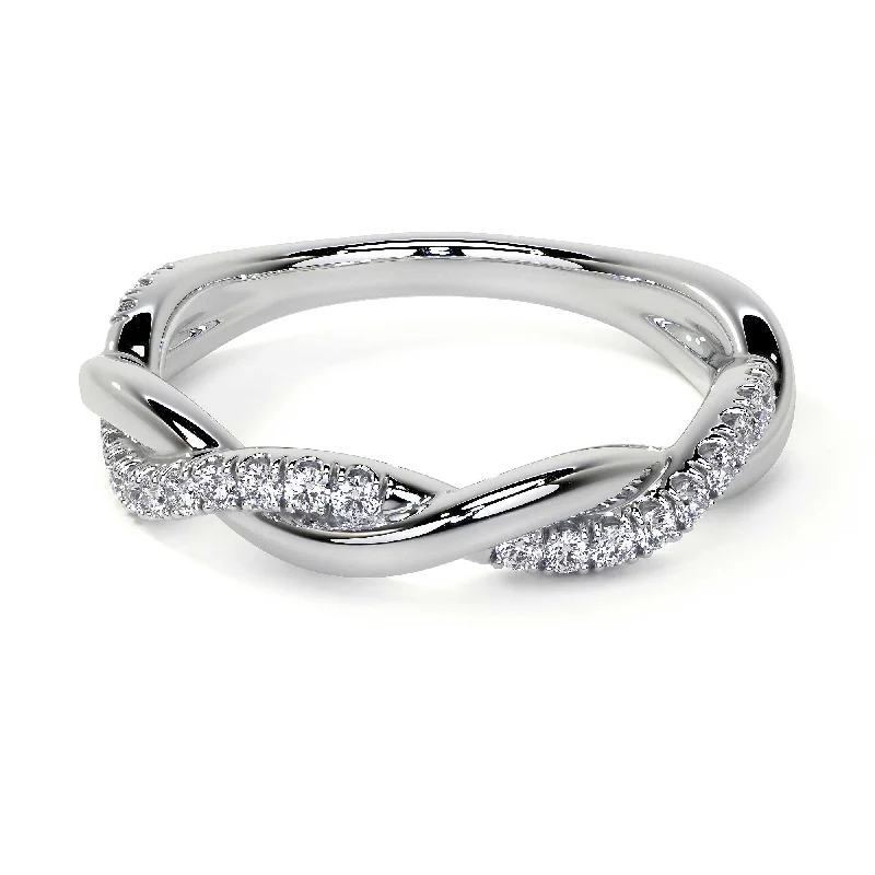 women elegant wedding rings -Twirl Ring with Diamond Pave, 0.15 CT