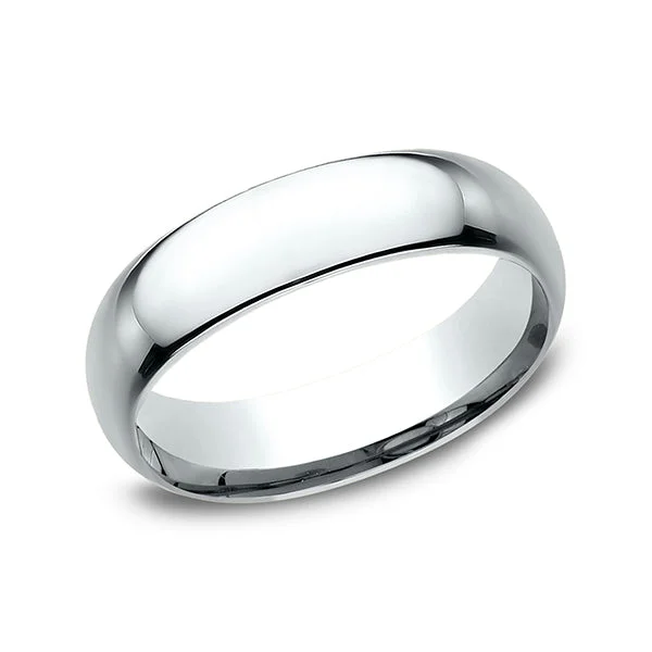 women minimalist rings -Benchmark Comfort-Fit 6mm Wedding Band