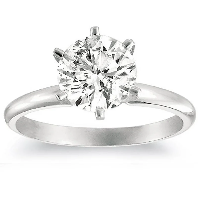 women wedding engagement rings -1 1/4ct Solitaire Diamond Engagement Ring 14K White Gold