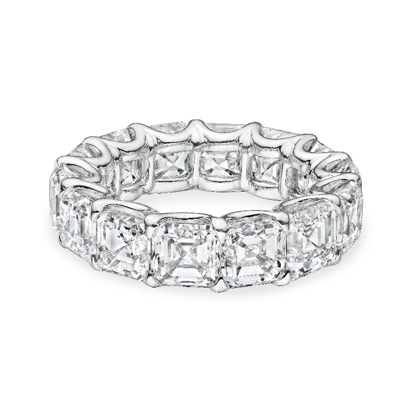 women large rings -Asscher Cut Diamond Eternity Band, 14 CT