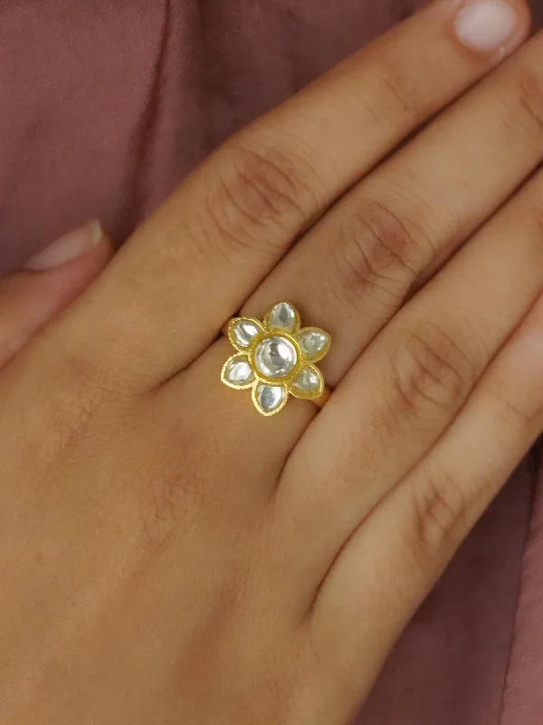 women luxury rings -White Color Gold Plated Ring - TR-RNG25