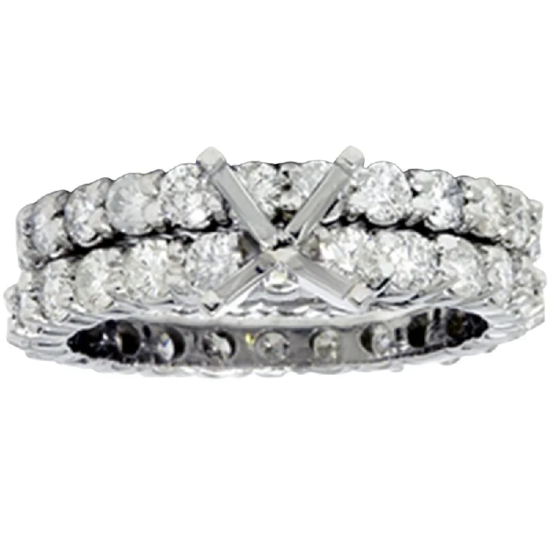 women unique wedding engagement rings -4ct Diamond Eternity Engagement Wedding Ring Setting