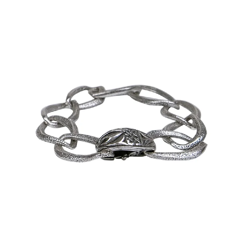 women braided bracelets -Silver Large Link Bracelet