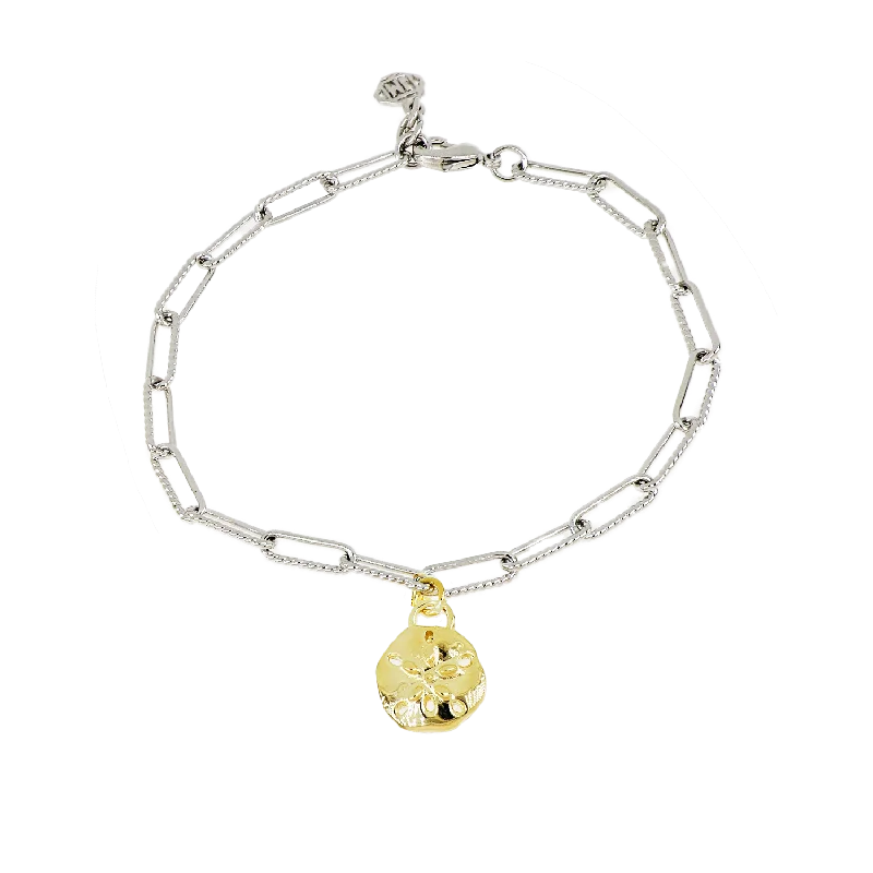 women gemstone charm bracelets -Diamante Charm Bracelet Sand Dollar