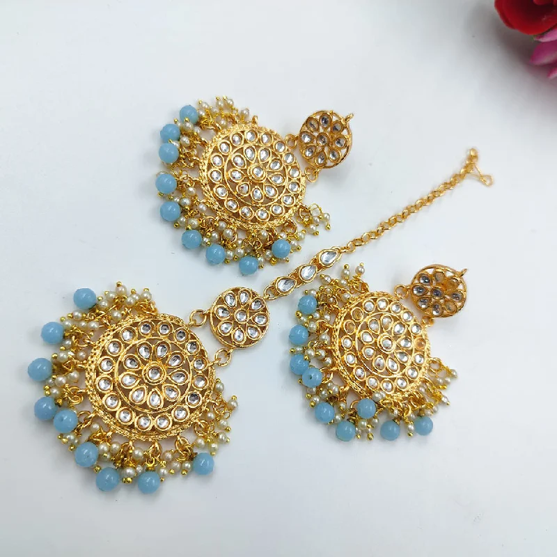 women drop earrings -Manisha Jewellery Earrings and Maangtika Set