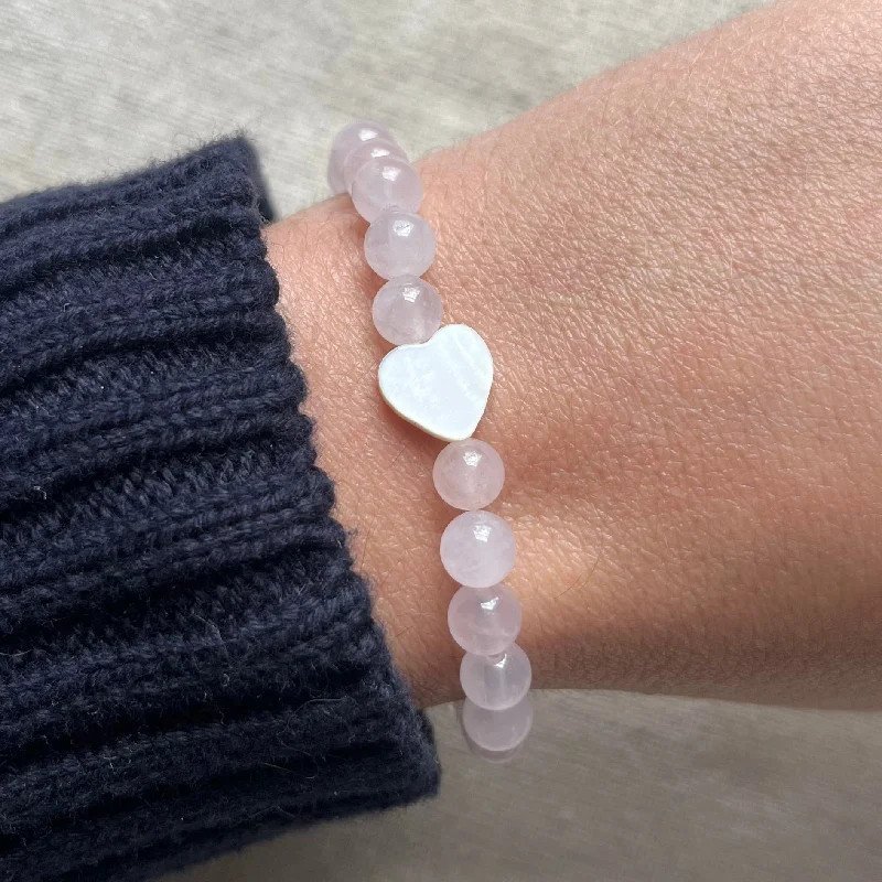 women stackable bracelets -Love Yourself Bracelet - Rose Quartz