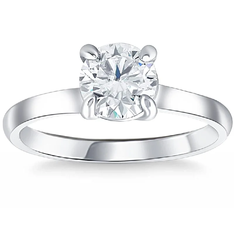 women men’s solitaire engagement rings -1 ct Diamond Solitaire Engagement Ring 14k White Gold