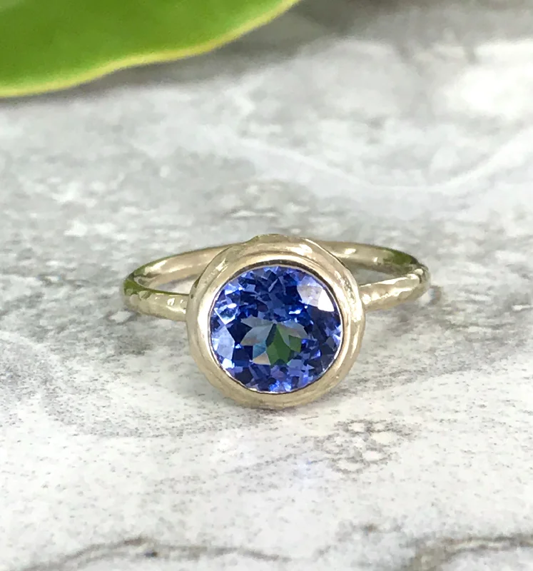 women elegant wedding rings -Tanzanite Moon Ring