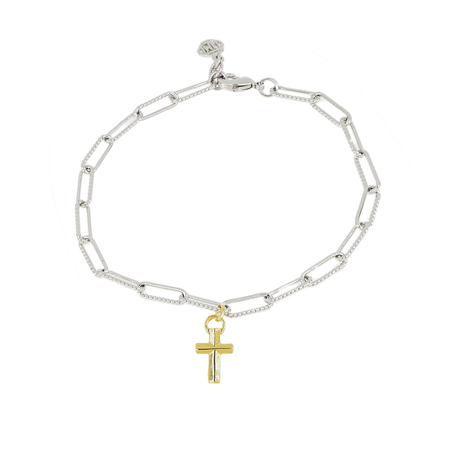 women men’s bracelets -Diamante - Cross Charm Bracelet