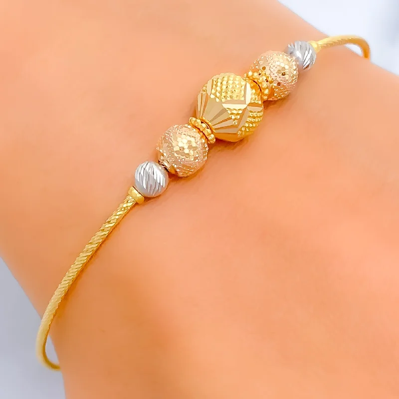 women boho bracelets -Sophisticated Multi-Color 22k Gold Bangle Bracelet