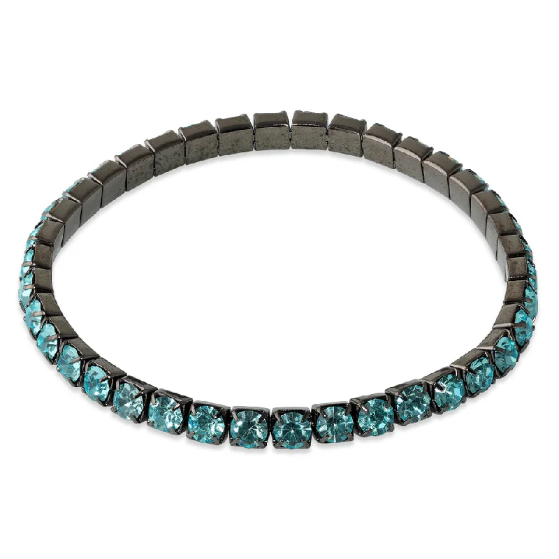 women oversized bangles -Soft Apatite Glass Elastic Tennis Bracelet