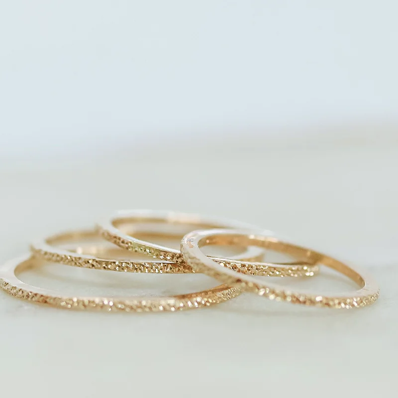 women classic solitaire rings -GOLD-FILLED PETITE STACKING RING