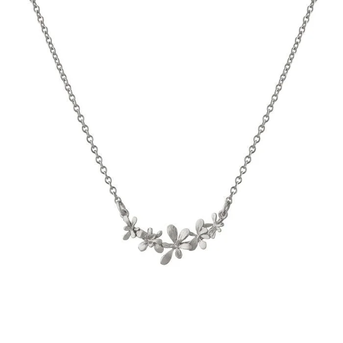 women short necklaces -Sterling Silver Floral Necklace - "Sprouting Rosette"