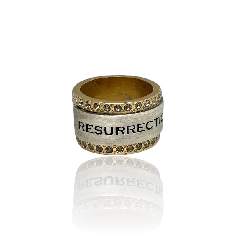 women ruby rings -GOLD RESURRECTION BAND RING