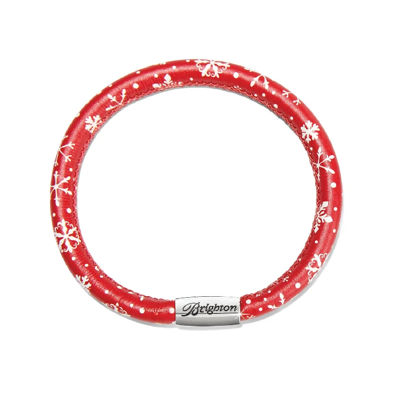 women statement bangles -Festive Snowflakes Woodstock Bracelet - JF0155