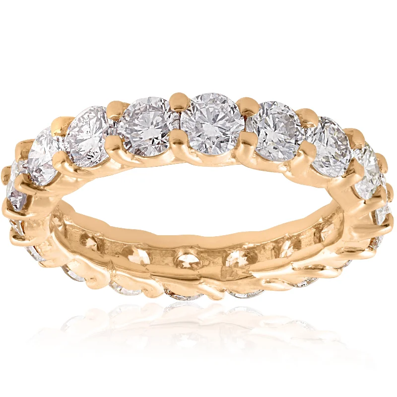 women antique engagement rings -3 1/2 ct Diamond Eternity Ring 14k Yellow Gold