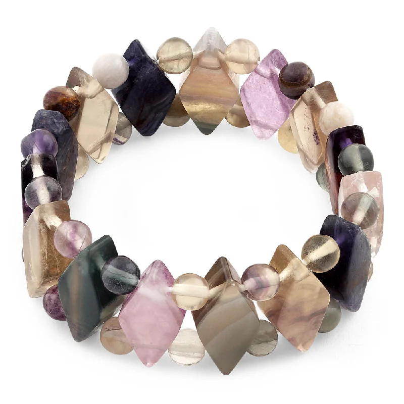 women classic bangles -Princess Purple Fluorite Gem Stone Bracelet