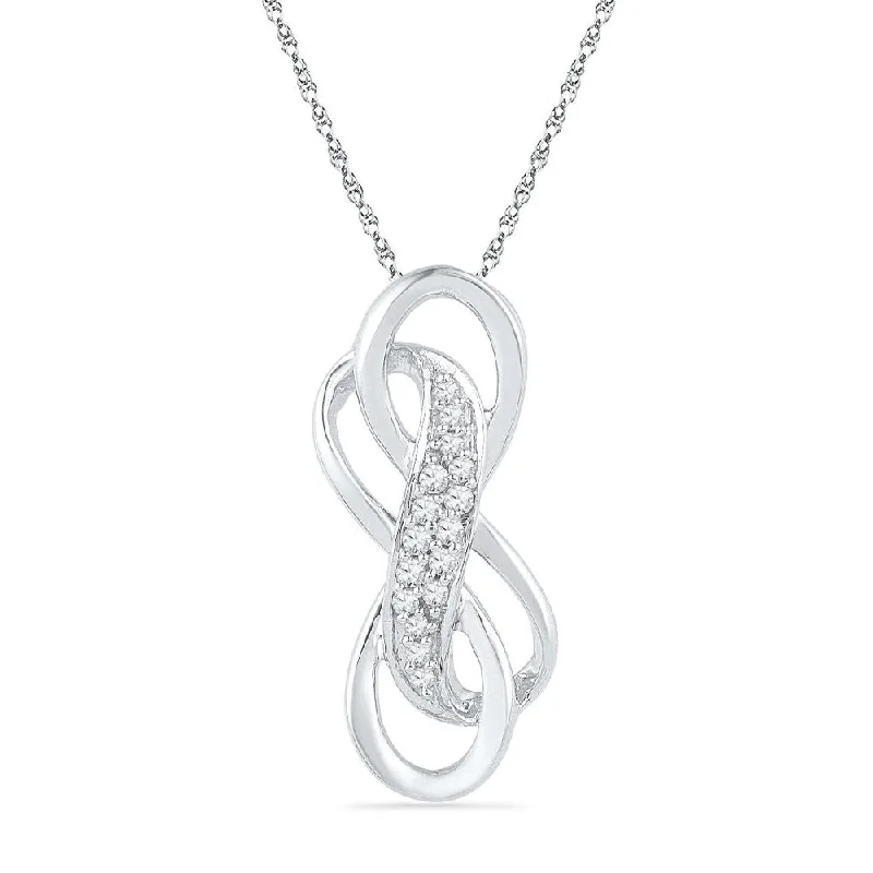 women luxury silver necklaces -Double Infinity Diamond Necklace