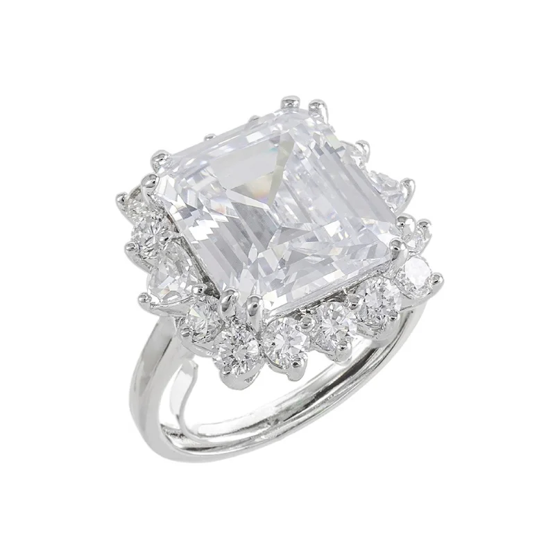 women promise rings -Asscher Cut  Ring