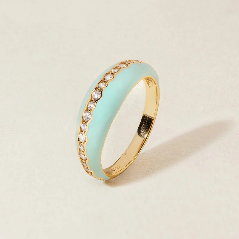 women gold rings -Jerry mint dome ring