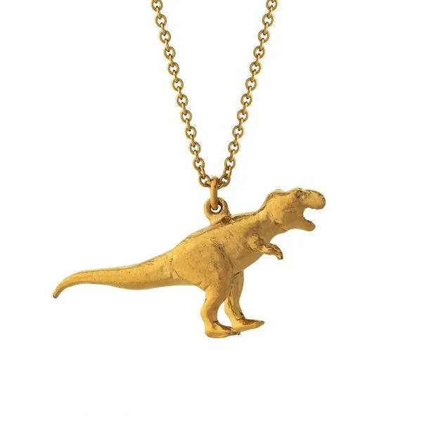 women moon necklaces -Gold Vermeil Dinosaur Necklace - "Tyrannosaurus Rex"