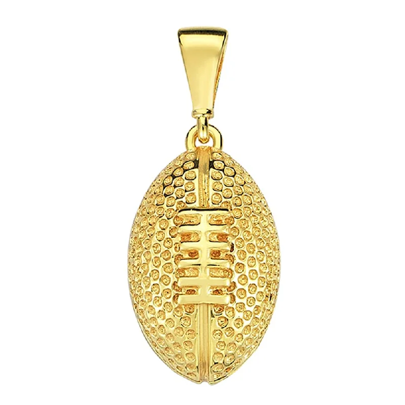 women luxury necklaces -14k Yellow Gold American Football Charm Small Sports Ball Pendant