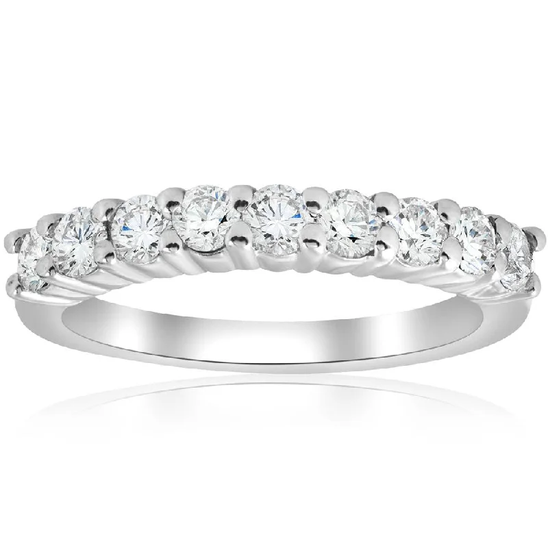 women art deco engagement rings -1ct Diamond Wedding 14K White Gold Ring New Band