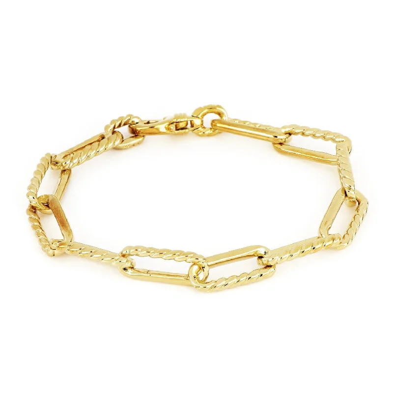 women double chain bracelets -Diamante JM Large Link Bracelet - Gold