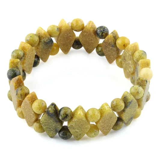 women multicolor bangles -Princess Style Yellow Turtle Jasper Gemstone Bracelet