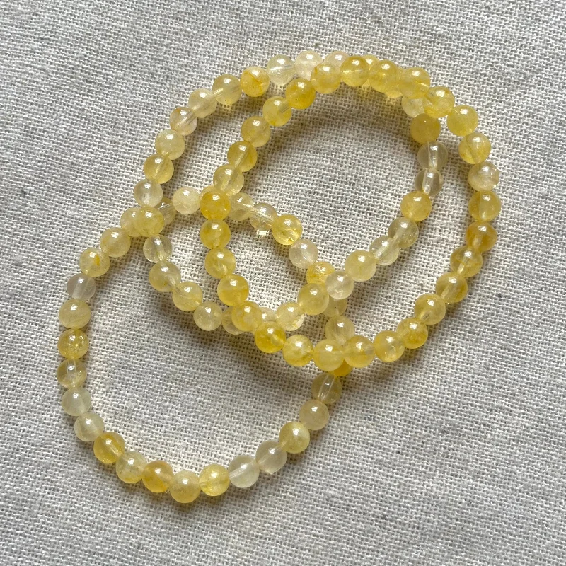 women boho bracelets -Citrine 6mm Beaded Bracelet - Abundance