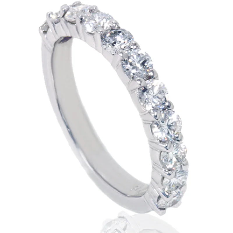 women halo diamond engagement rings -1 5/8ct Diamond Half Eternity Ring 14K White Gold