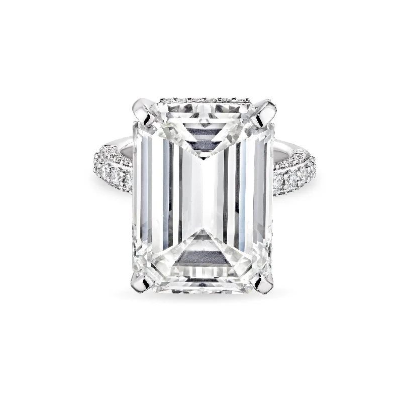 women art deco rings -Emerald Cut Diamond Ring, 20 CT