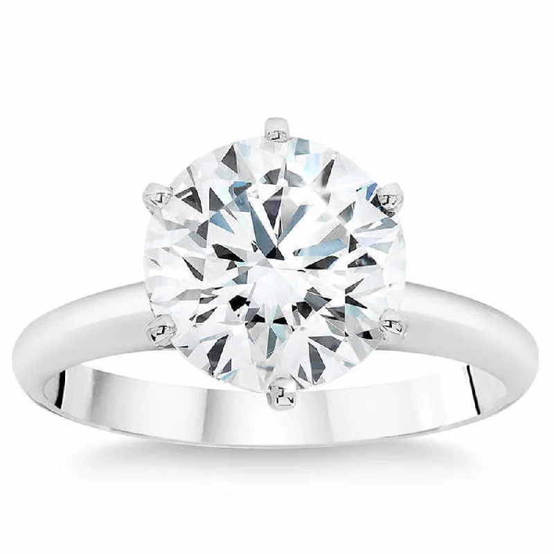 women vintage-inspired engagement rings -Platinum 3.20Ct Certified Diamond Solitaire Engagement Ring Lab Grown