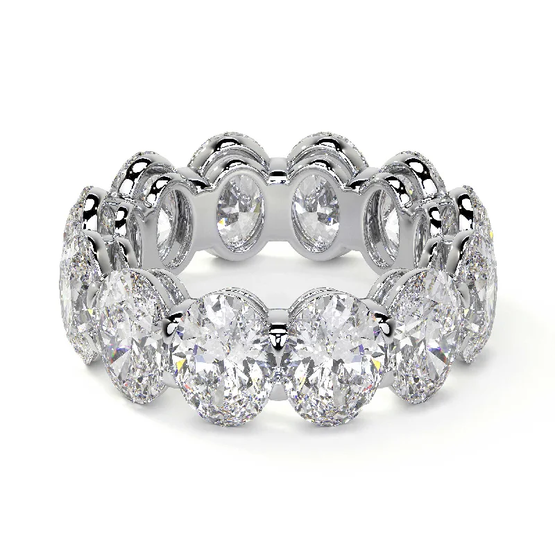 women antique engagement rings -Oval Cut Diamond Eternity Band, 0.90 CT Each