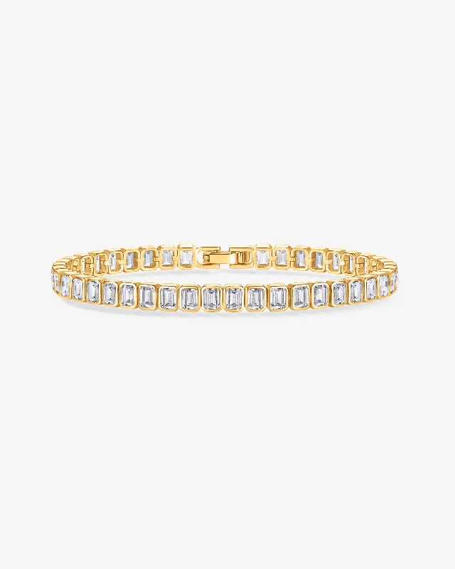 women statement bangles -Emerald-Cut Tennis Bracelet