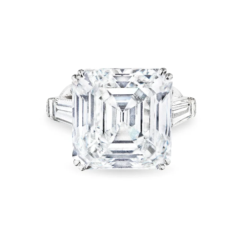 women romantic rings -Asscher Cut Diamond Ring, 22 CT