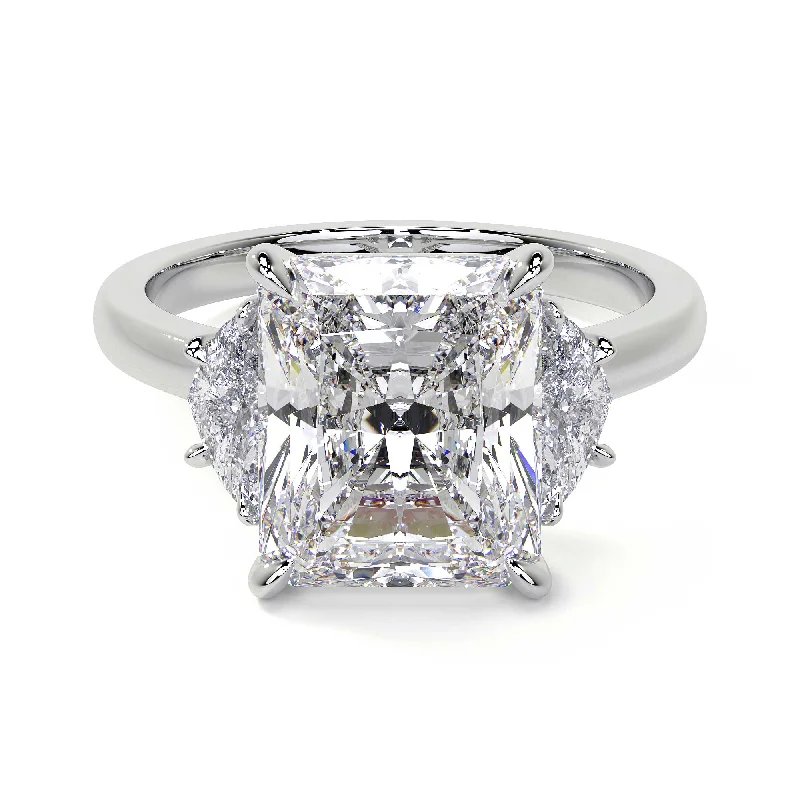 women art deco wedding bands -Radiant Cut Diamond Ring, 4 CT