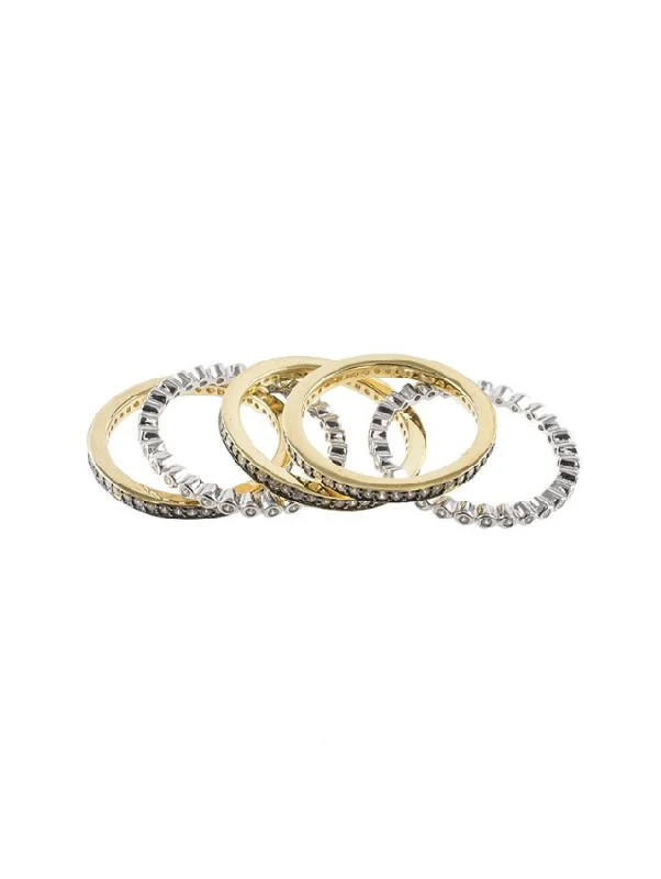 women wedding rings -Delicate 5 Band Set