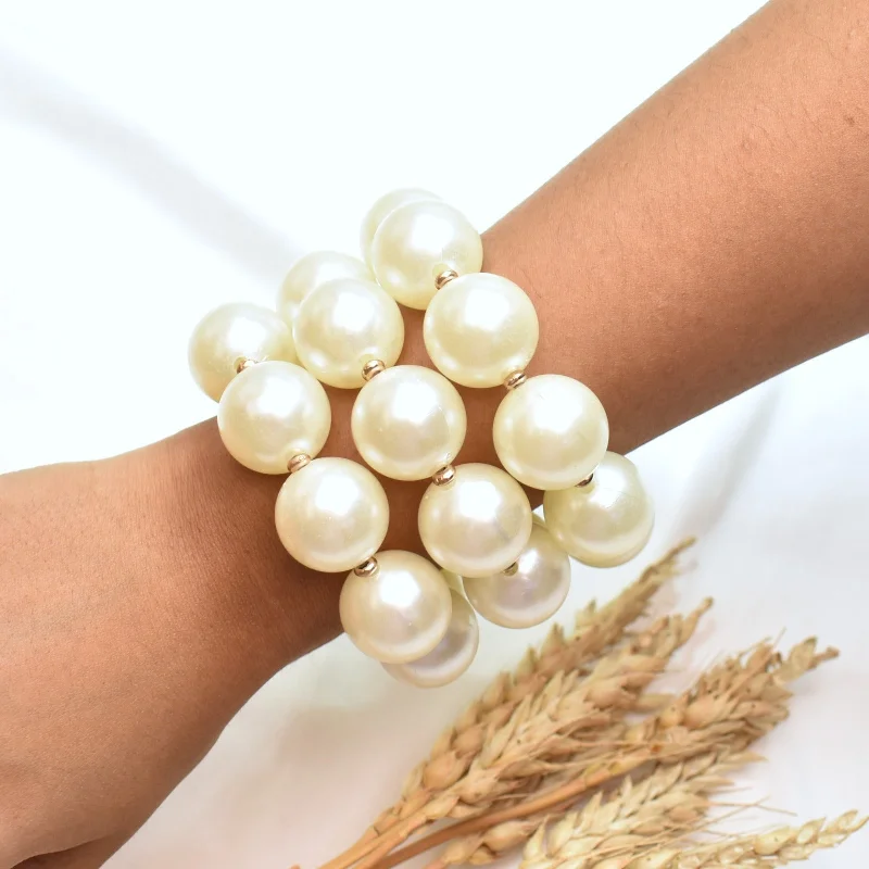 women anniversary bracelets -TFC Trio Of Pearl Beaded Bracelet (set of 3)