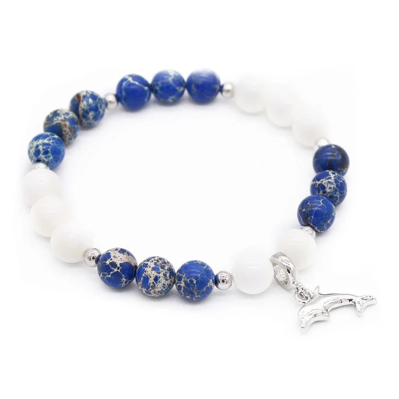 women custom charm bracelets -Ocean Style Dolphin Charm Bracelet for Women