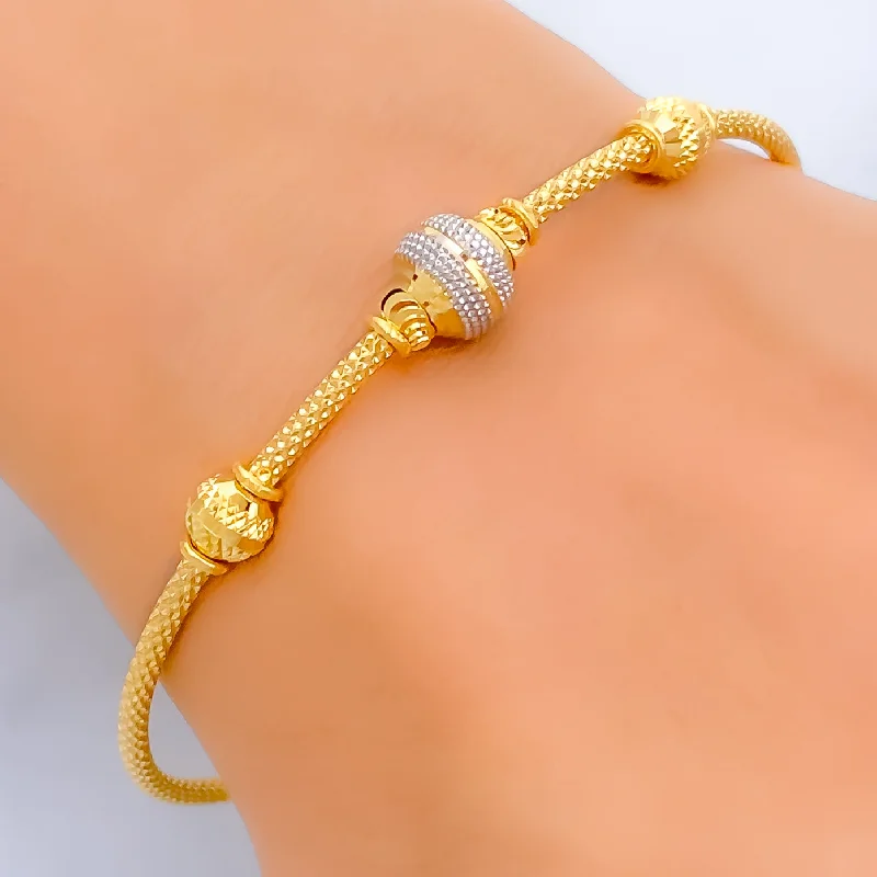 women gemstone bangles -Glowing Orb 22k Gold Bangle Bracelet