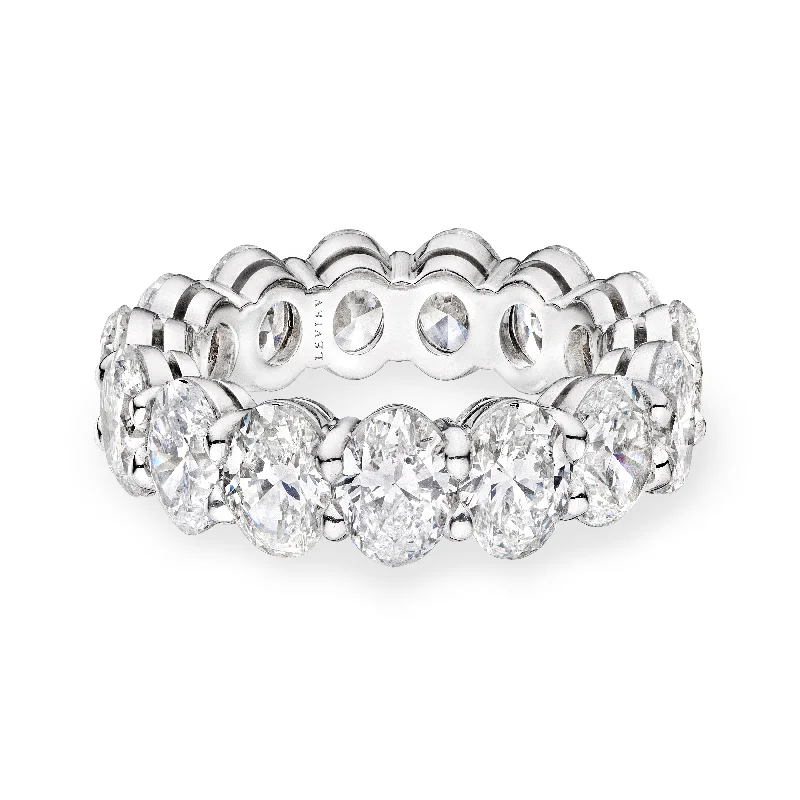 women delicate rings -Oval Cut Diamond Eternity Band, 7.5 CT