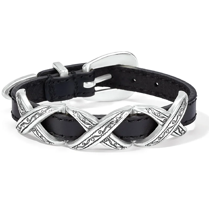 women twisted bracelets -Kriss Kross Etched Bandit Bracelet - 07903