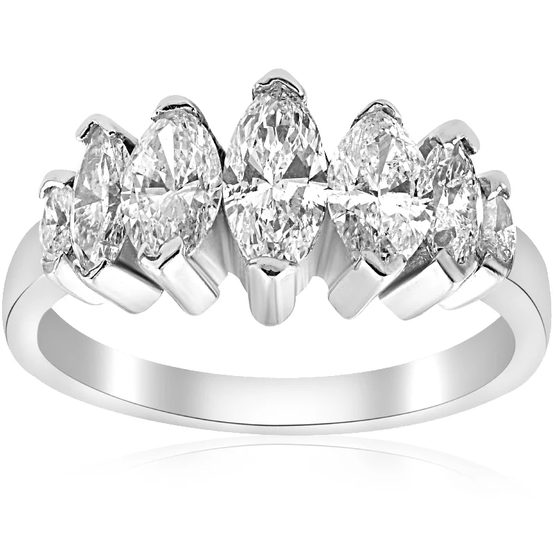 women black diamond engagement rings -1 7/8ct Huge Marquise Real Diamond Anniversary 14K Ring