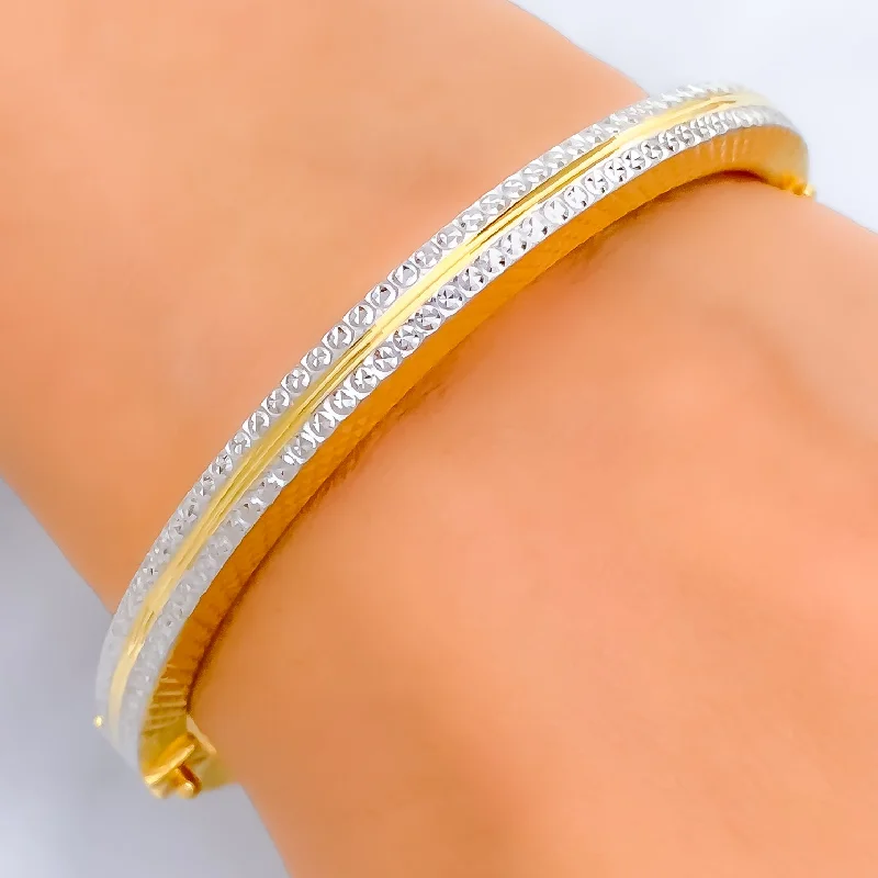 women statement bangles -Bold Graceful 22k Gold Bangle Bracelet