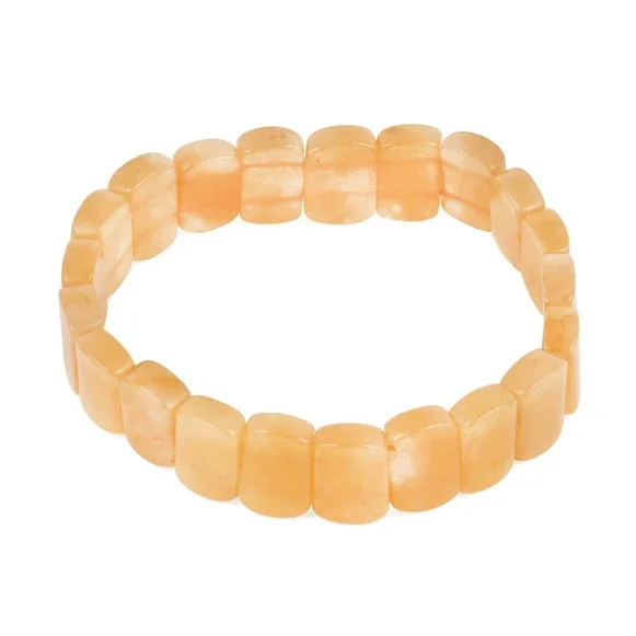 women vintage-style bangles -Cushion Pillow Yellow Jade Gem Stone Bracelet