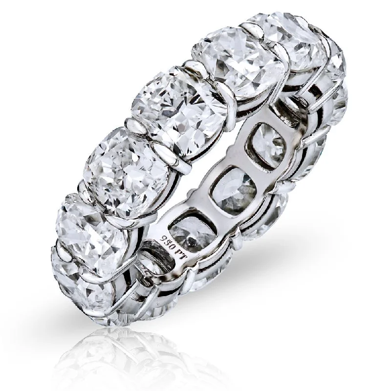 women chic rings -Cushion Cut Diamond Eternity Band, 13 CT