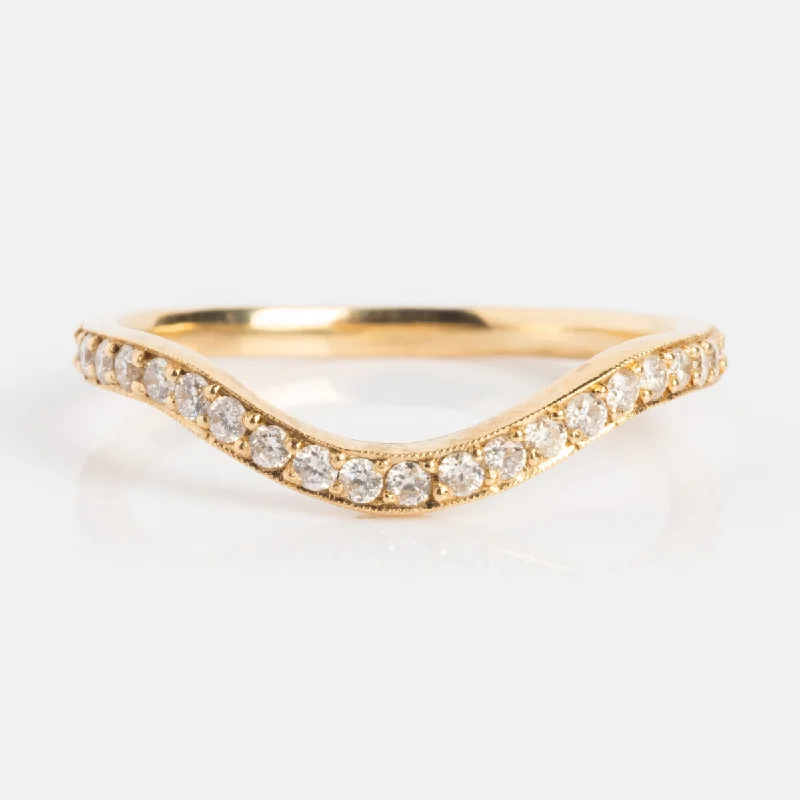 women men’s rings -14k Low Tide Curved Band with Diamonds